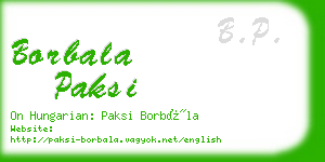 borbala paksi business card